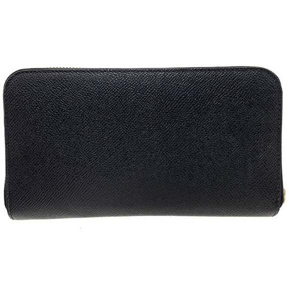 SALVATORE FERRAGAMO Long Wallet Gancini Round Calf Leather Black 22 O016 Icon Do - Picture 2 of 10